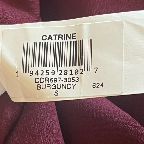DRESS THE POPULATION CATRINE FIT & FLARE STRETCH CREPE MIDI DRESS BURGUNDY NWT - Picture 16 of 16